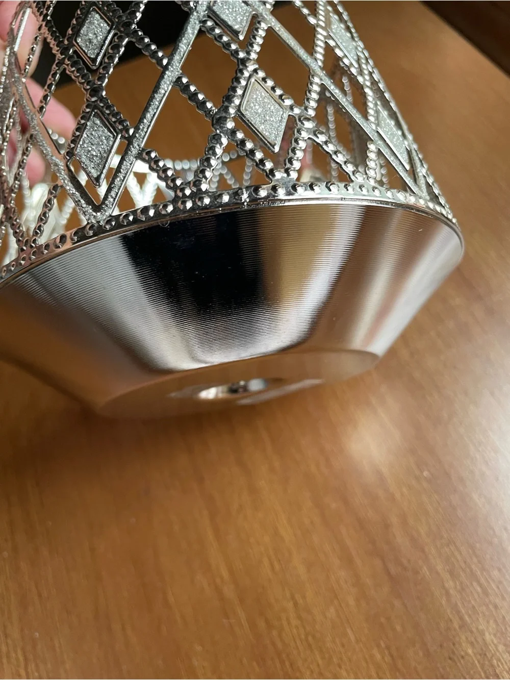 Bath and Body Works Rhinestone Glittery Lattice Argyle 3 Wick Candle Holder